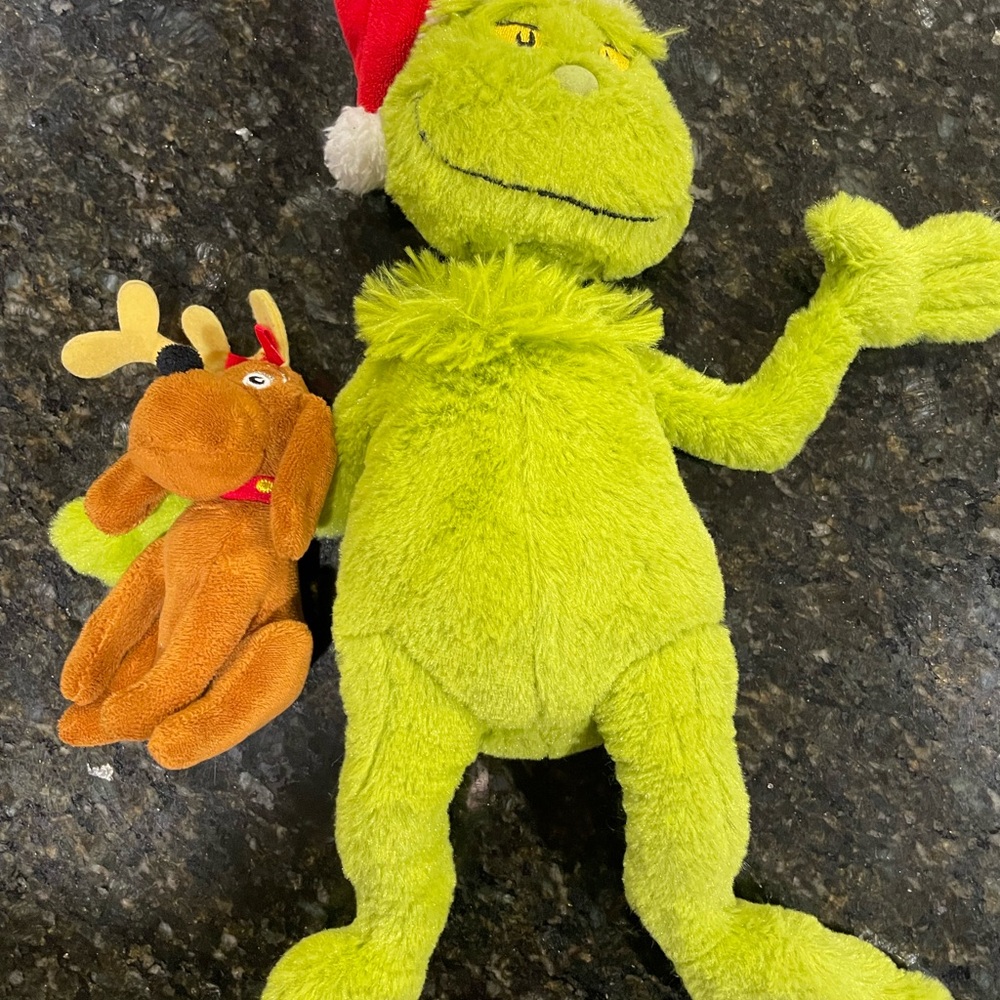 Dr Seuss How The Grinch Stole Christmas 12" Stuffie - Grinch & Max - Picture 4 of 6